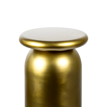 Miles 22.75" Mid-Century Modern Metal Sleek Cylinder Drink Table